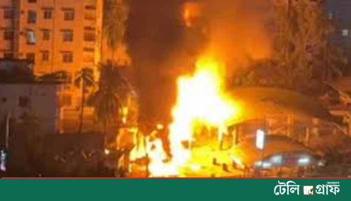 Massive fire breaks out at petrol pump in capital, major damage feared Massive fire breaks out at petrol pump in capital, major damage feared