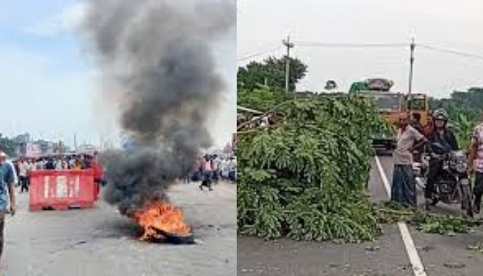 Road blockade in Bhanga over constituency shift paralyzes 21 districts
